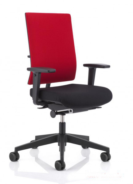 Koehl Anteo-UP ergonomischer Bürodrehstuhl Flachpolster Grenadine Rot Sitzpolster kosmos-schwarz